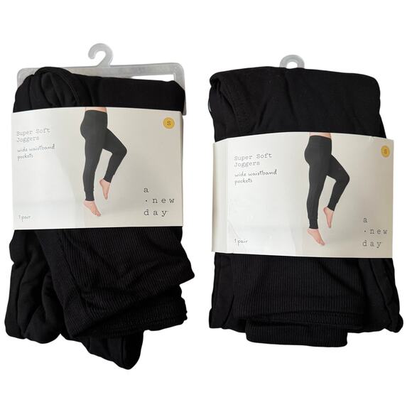 A New Day Womens Small Super Soft High Waisted Joggers w/Pockets Bundle of 2 NWT - Picture 1 of 4